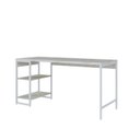Ver imagem 2 de Escrivaninha Mesa Escritório com Estante Baixa Estilo Active 2 Prateleiras 150cm Industrial Yescasa Branco
