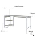 Ver imagem 5 de Escrivaninha Mesa Escritório com Estante Baixa Estilo Active 2 Prateleiras 150cm Industrial Yescasa