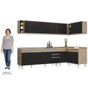 Ver imagem 5 de Armário de Cozinha Modulado de Canto 7 Peças Cp36 com Pia Inox Castanho/preto - Lumil Lumil Móveis