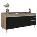 Ver imagem 7 de Armário de Cozinha Modulado de Canto 7 Peças Cp36 com Pia Inox Castanho/preto - Lumil Lumil Móveis