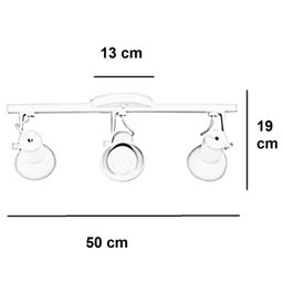 Spot Poli Trilho 3 Lâmpadas 19x13x50cm - 2