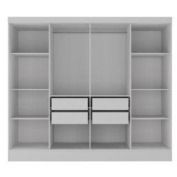 Closet Casal 100% MDF 4 Gavetas Jatobá Yescasa Branco - 3 Closet Casal 100% MDF 4 Gavetas Jatobá Yescasa Branco - 3