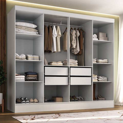 Closet Casal 100% MDF 4 Gavetas Jatobá Yescasa					