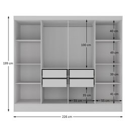 Closet Casal 100% MDF 4 Gavetas Jatobá Yescasa Branco - 4 Closet Casal 100% MDF 4 Gavetas Jatobá Yescasa Branco - 4