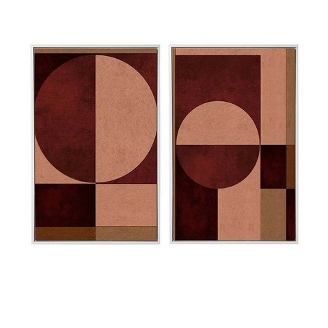 KIT QUADROS DECORATIVOS MOLDURA BRANCA - MART COLLECTION