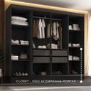 Ver imagem 3 de Closet Casal 100% MDF 4 Gavetas Jatobá Yescasa Preto