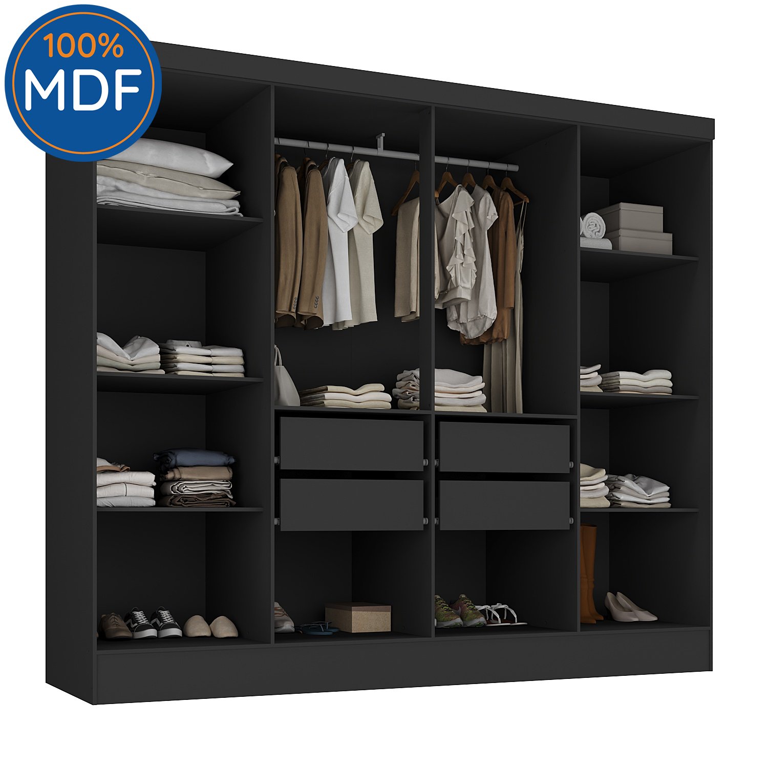 Closet Casal 100% MDF 4 Gavetas Jatobá Yescasa - 7