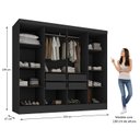 Ver imagem 6 de Closet Casal 100% MDF 4 Gavetas Jatobá Yescasa Preto