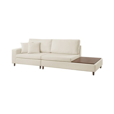 Sofá Living Lotus com Apoio Lateral Direita 2,89m em Linho