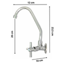 Ver imagem 2 de Torneira de Cozinha Bica Móvel Parede C-31 Metal