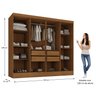 Closet Casal 100% MDF 4 Gavetas Jatobá Yescasa				 - 5