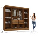 Ver imagem 6 de Closet Casal 100% MDF 4 Gavetas Jatobá Yescasa