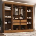 Ver imagem 1 de Closet Casal 100% MDF 4 Gavetas Jatobá Yescasa Bege/Cinamomo