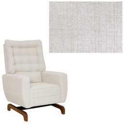 Poltrona de Amamentação Olivia com Balanço Bebê Completo:tm 703 Linho Areia Escuro - 2