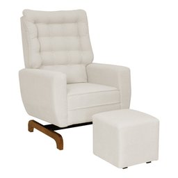 Poltrona de Amamentação Olivia com Balanço Bebê Completo:tm 703 Linho Areia Escuro - 1