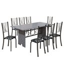 Ver imagem 2 de Conjunto de Mesa Tampo de Granito Ocre com 8 Cadeiras Lorena Yescasa