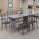 Ver imagem 1 de Conjunto de Mesa Tampo de Granito Ocre com 8 Cadeiras Lorena Yescasa