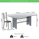 Ver imagem 3 de Conjunto de Mesa Tampo de Granito Ocre com 8 Cadeiras Lorena Yescasa Cinza/Preto Floral/Mart Prata