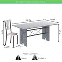 Ver imagem 3 de Conjunto de Mesa Tampo de Granito Ocre com 8 Cadeiras Lorena Yescasa Cinza/Botanic Bege/Mart Prata