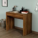 Ver imagem 3 de Escrivaninha Mesa de Escritório 90 Cm 1 Gaveta Nogal
