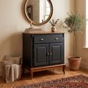 Ver imagem 3 de Balcão 2 Portas 1 Gaveta Pés Luis Xv Hanover 99 x 90 x 45 cm (a X L X P) - Preto - Imbuia Glazer