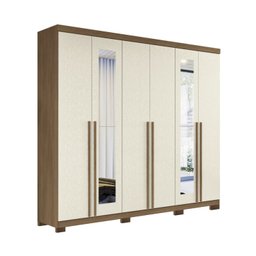Guarda Roupa Casal 6 Portas 4 Gavetas Versalhes Gold com Espelhos e Pés - 3