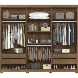 Guarda Roupa Casal 6 Portas 4 Gavetas Versalhes Gold com Espelhos e Pés - 2