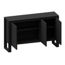 Ver imagem 5 de Aparador Balcão para Escritório 3 Portas MDP e Metal 136cm Preto F5 Office