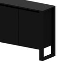 Ver imagem 2 de Aparador Balcão para Escritório 3 Portas MDP e Metal 136cm Preto F5 Office