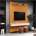 Ver imagem 2 de Painel para Tv até 75 Polegadas Egeo 3 Gavetas Aspen Madeirado / Off White Edn