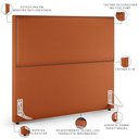Ver imagem 3 de Cabeceira Box Casal King Com Tachas 195 cm Vicenza L02 Tecido Terracota - Lyam Decor