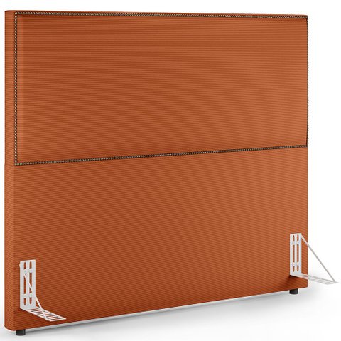 Cabeceira Box Casal King Com Tachas 195 cm Vicenza L02 Tecido Terracota - Lyam Decor