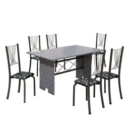 Conjunto de Mesa Tampo de Granito Ocre com 6 Cadeiras Lorena Yescasa - 2