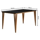 Ver imagem 3 de Mesa de Jantar com Vidro 6 Lugares Multimóveis Cr50251 Imbuia/preto