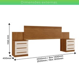 Cabeceira Casal Extensível 230 a 250 Cm Império - 4 Cabeceira Casal Extensível 230 a 250 Cm Império - 4
