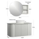 Ver imagem 2 de Conjunto Gabinete Suspenso para Banheiro Luna 2p 100cm