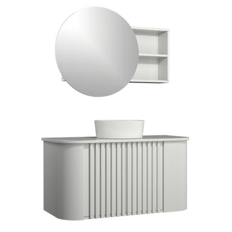 Conjunto Gabinete Suspenso para Banheiro Luna 2p 100cm