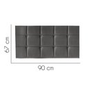 Ver imagem 4 de Painel Estofado Luxo Espanha Solteiro Madeira Maciça Couro Sintético Cinza Gat Magazine 90cm