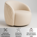 Ver imagem 5 de Poltrona Estofada Orgânica Redonda Confortável Moderna em Bouclé/courino P/ Sala Luxo Recepção Hall