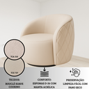 Ver imagem 4 de Poltrona Estofada Orgânica Redonda Confortável Moderna em Bouclé/courino P/ Sala Luxo Recepção Hall