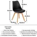 Ver imagem 3 de Conjunto 12 Cadeiras de Jantar Eames Wood Leda Design Estofada - Preto