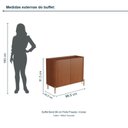 Ver imagem 3 de Buffet Bend 99 cm Porta Frisada Incolar Cedro com Pé Dourado