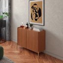 Ver imagem 1 de Buffet Bend 99 cm Porta Frisada Incolar Cedro com Pé Dourado