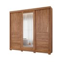 Ver imagem 1 de Guarda Roupas Casal 3 Portas de Correr Frisado com Espelho 6 Gavetas 100% MDF Lia
