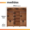 Ver imagem 4 de Guarda Roupas Casal 3 Portas de Correr Frisado com Espelho 6 Gavetas 100% MDF Lia