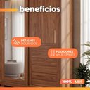 Ver mais imagens de Guarda Roupas Casal 3 Portas de Correr Frisado com Espelho 6 Gavetas 100% MDF Lia
