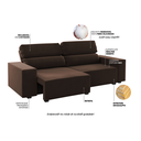 Ver imagem 5 de Sofá Retrátil e Reclinável 3 Lugares 2m Veludo Lion