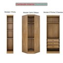 Ver imagem 5 de Guarda Roupa de Canto Modulado Safira 4 Portas 3 Gavetas MDF Cumaru