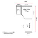 Ver imagem 2 de Guarda Roupa de Canto Modulado Safira 4 Portas 3 Gavetas MDF Cumaru