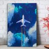 Placa Decorativa Pintura Avião no Céu-30X45Cm - 1
